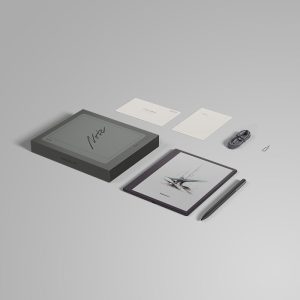 BOOX Note Mini C tablet with InkSight stylus and standard box contents