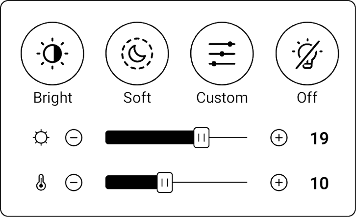 BOOX Go 6 Gen II warm and cool front light control symbols
