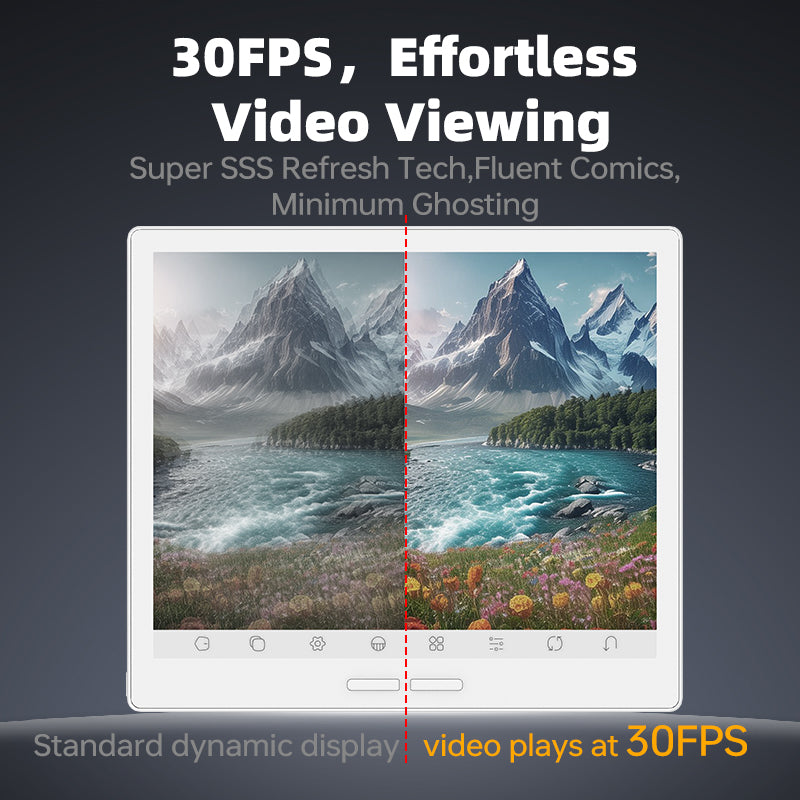 Bigme B751C S 30 FPS refresh and ghosting reduction comparison