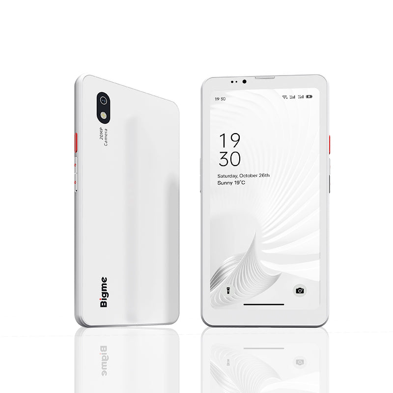Bigme HiBreak Pro Black and White E Ink 6.13-inch 300 PPI white smartphone front and back