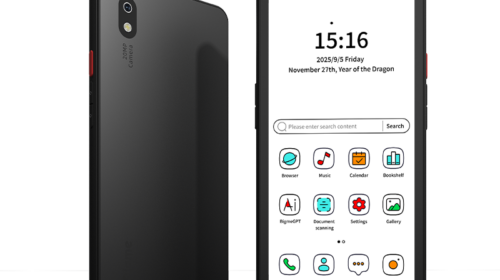 Bigme HiBreak Pro Color black smartphone front and back